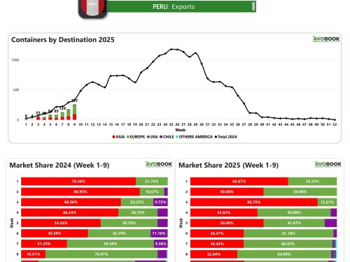 Exportaciones de aguacate peruano siguen por debajo del año pasado pese a incremento semanal