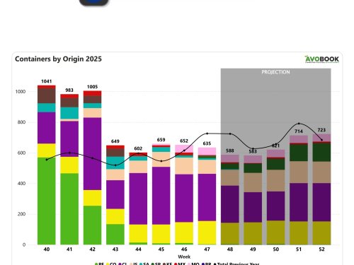 Europa reduce 3% sus llegadas de aguacate en la semana 47 y presenta una caída interanual del 13%