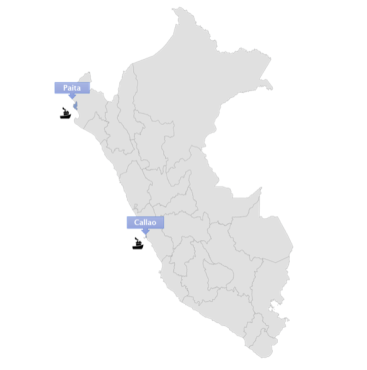 Puertos y embarques para exportación
