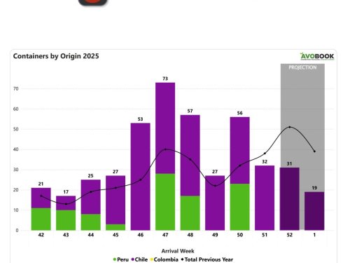 China reduce sus arribos a 33 embarques y cae 42% frente a la semana anterior