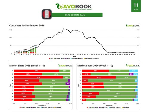 Peru sends 84% of its shipments to Europe