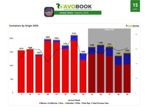 Lower avocado volume in the US drives up prices