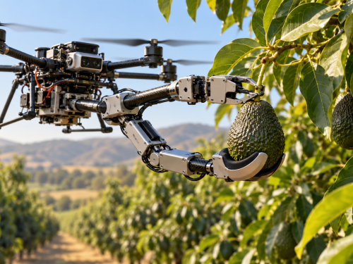 Robots cosechadores de aguacate: avances y límites
